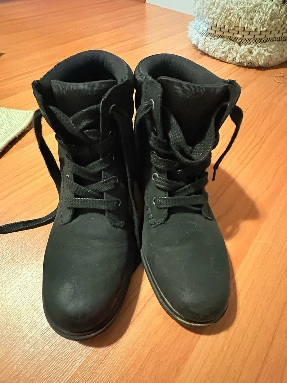 UGG Black Lace-Up Nubuck Ankle Boot